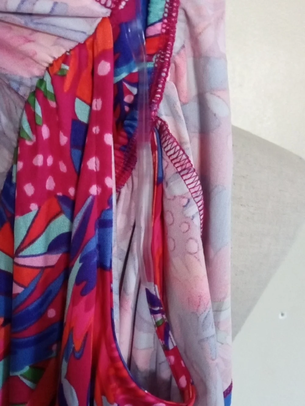 Tropical Off-Shoulder Ruffle Dress - Bright Pink Multi - Picture 6 of 11